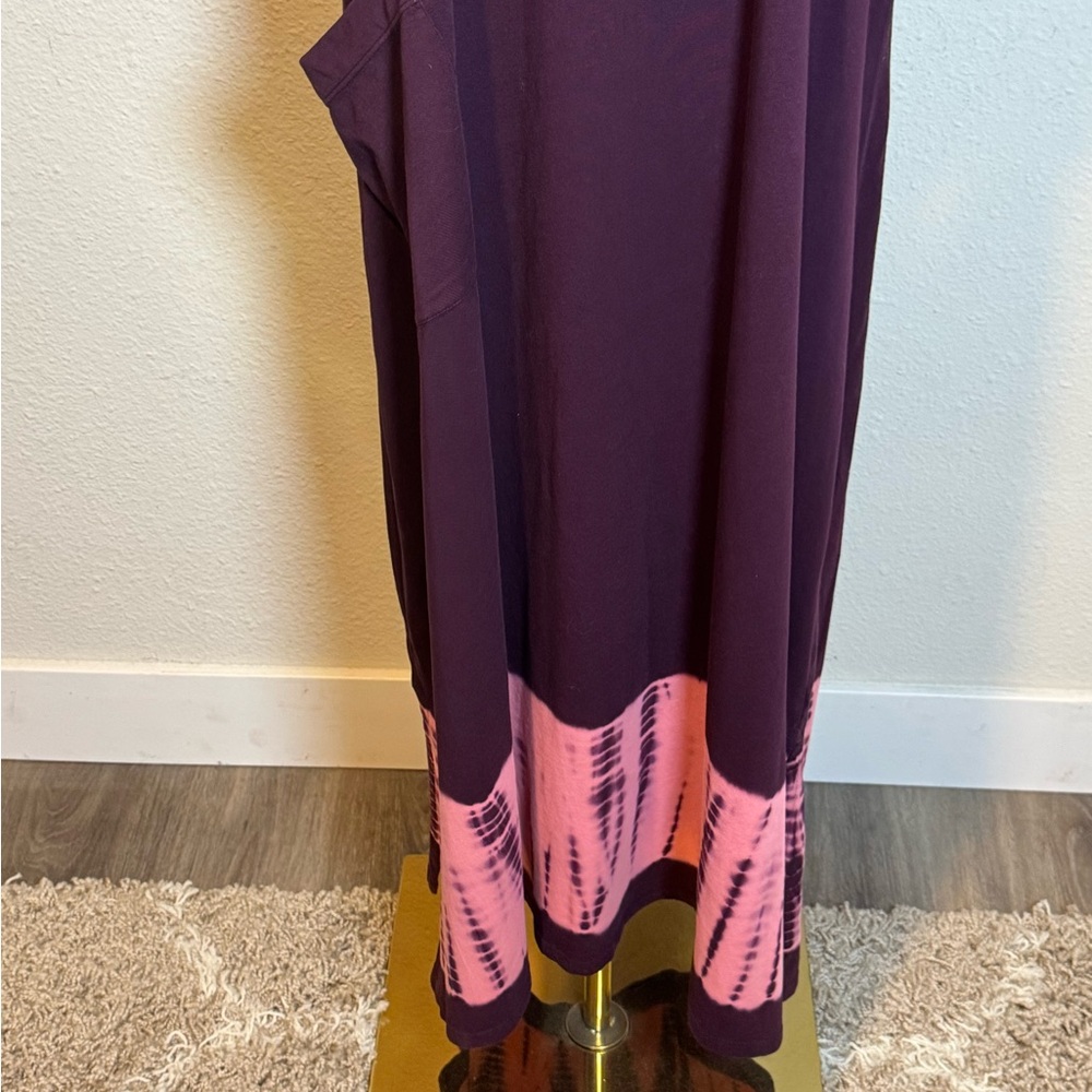 NWT J. Jill Pure Jill Tie-Dye Border Midi Dress Acai Multi size Large Tall - Picture 3 of 13